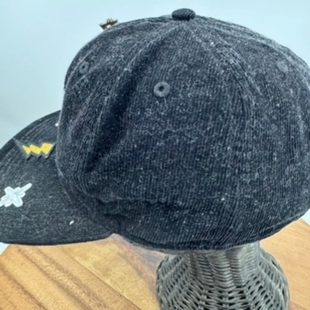 Death‎ Row Records corduroy Snapback Hat Mens OSFM Black Lightning Bolt Hip Hop